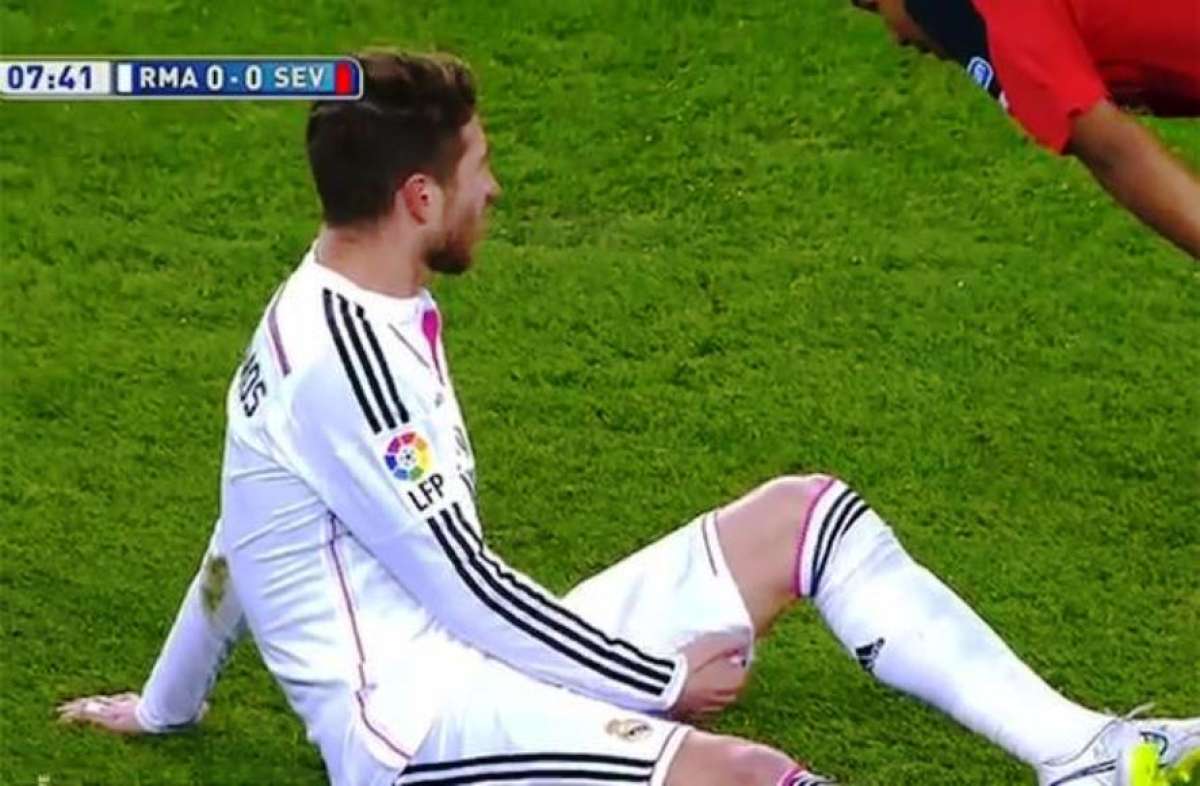 Ramos se lesion&oacute; en los isquiotibiales de la pierna izquierda. Foto: Internet