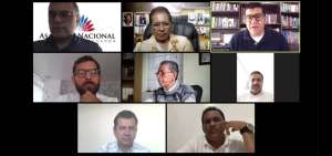 En esta captura de pantalla se muestra a los miembros de la Comisi&oacute;n del Derecho a la Salud durante la reuni&oacute;n virtual que sostuvieron este viernes.       