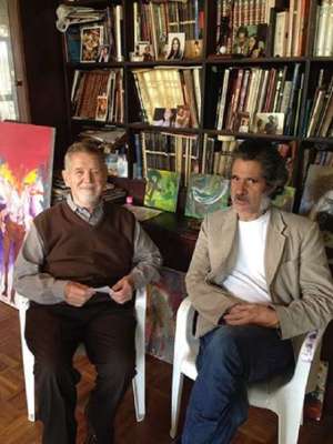 Bruno Stornaiolo (izq.) junto a su hijo Luigi. Foto: Tomada de la cuenta de Facebook del pintor Luigi Stornaiolo. 