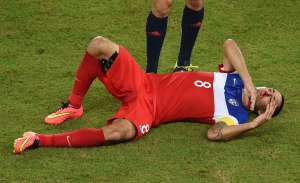 Clint Dempsey se fractur&oacute; la nariz en el encuentro de ayer ante Ghana. Foto: AFP