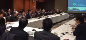 Reuni&oacute;n de los delegados de la Federaci&oacute;n de Empresas japonesas.