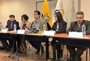 Los integrantes de la Mesa de Justicia, previo a una de las primeras audiencias p&uacute;blicas