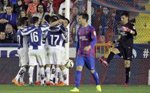 Felipe Caicedo adelant&oacute; al Espanyol 2-1, pero el choque culmin&oacute; en empate. Foto tomada de @LigaBBVA
