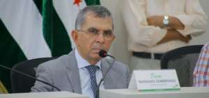 El prefecto de Manab&iacute;, Mariano Zambrano Segovia, mientras analizaba la situaci&oacute;n h&iacute;drica de la provincia en mayo del presente a&ntilde;o.