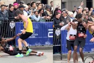 Un acto entre dos corredores de la marathon de Boston se volvi&oacute; viral en redes sociales.