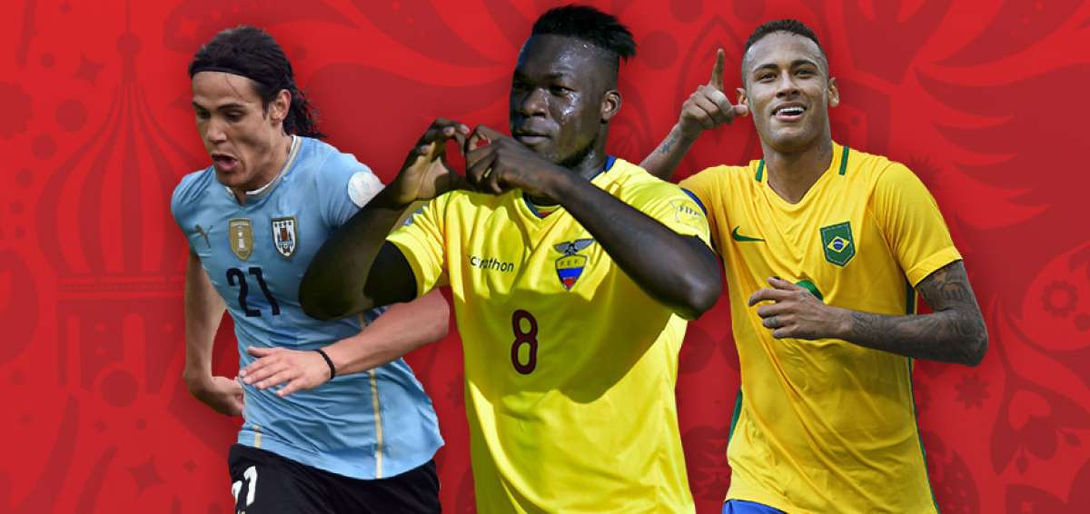 Izq: Edinson Cavani, Felipe Caicedo y Neymar jr.