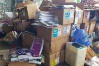 Los libros fueron encontrados en una recicladora de la ciudad manabita.