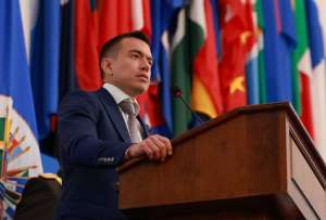 El presidente Daniel Noboa intervino ante el Consejo Permanente de la OEA en Washington.