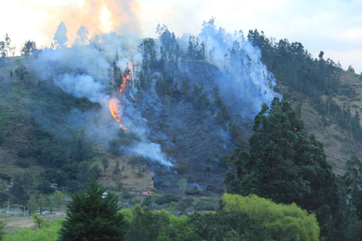 En los &uacute;ltimos tres d&iacute;as se registraron incendios forestales en zonas monta&ntilde;osas de la provincia de Azuay. Foto: Fernando Machado/ El Tel&eacute;grafo