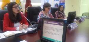 Las especialistas presentaron sus ponencias en la sala del ECU911 de Quito.