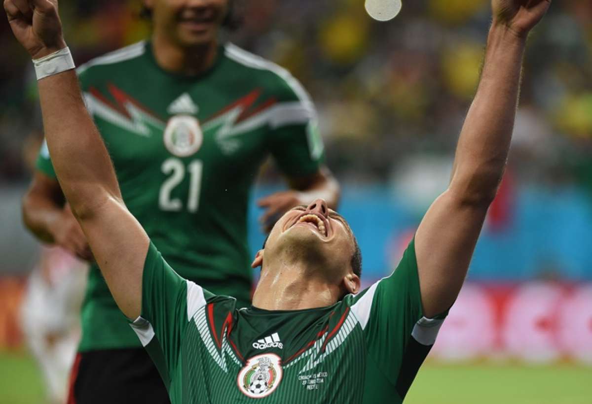 Javier Chicharito Hern&aacute;ndez anot&oacute; el tercer gol de M&eacute;xico. Foto: AFP