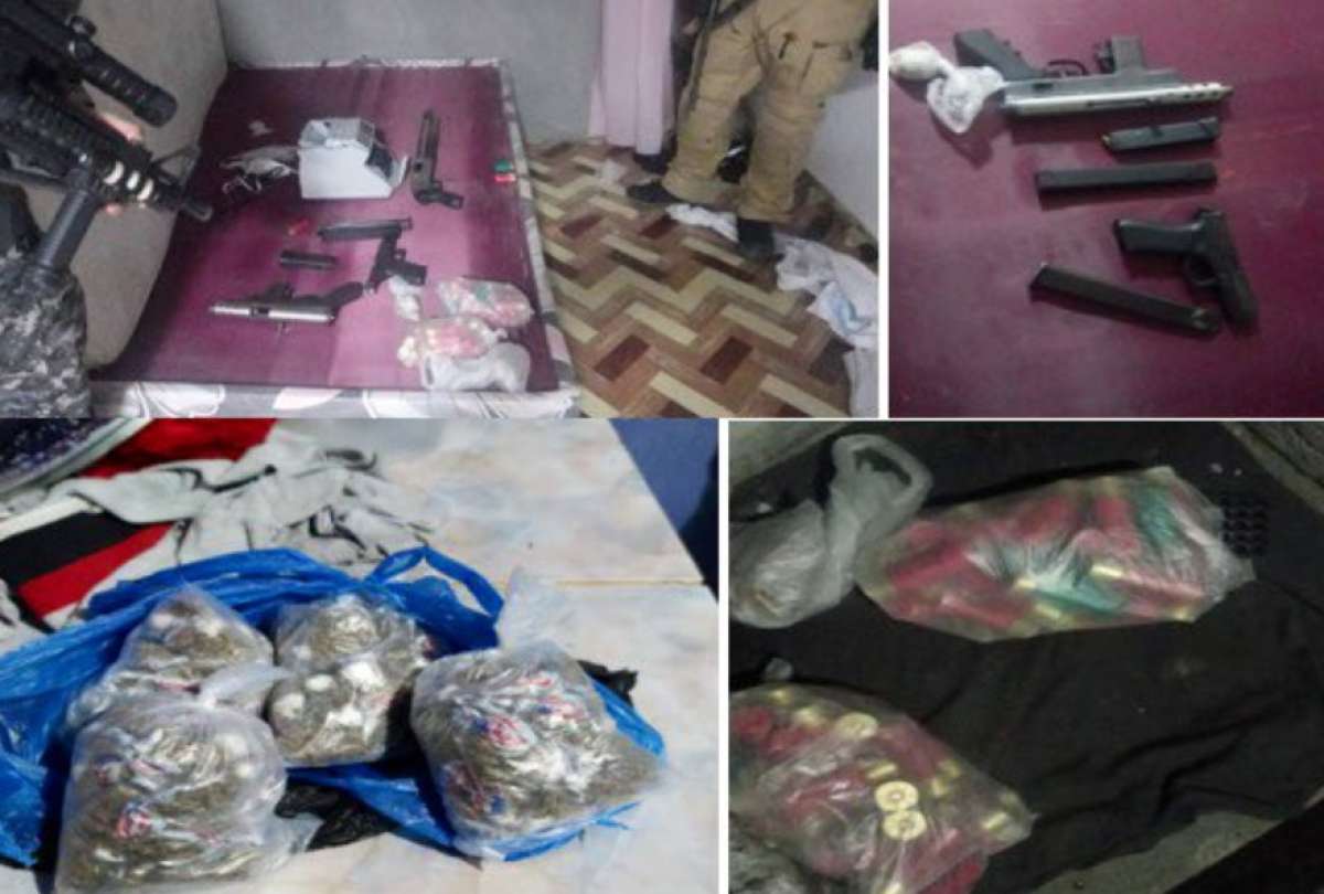 La Policía Nacional decomisó armas, drogas y munición en el operativo contra 'Las Águilas'.
