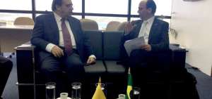  El fiscal general del Ecuador, Carlos Baca Mancheno, se reuni&oacute; en Brasilia con el subprocurador general de Brasil, Jos&eacute; Bonifacio Borges.
