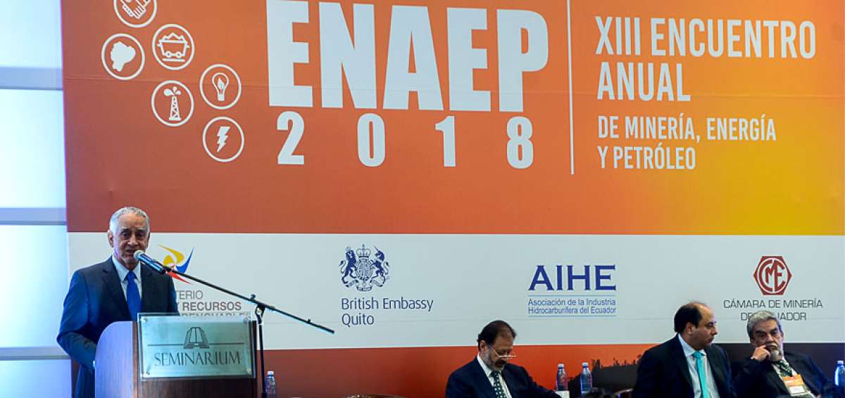 El ministro de Energ&iacute;a y Recursos Naturales no Renovables, Carlos P&eacute;rez,.particip&oacute; en el XIII Encuentro de Miner&iacute;a, Energ&iacute;a y Petr&oacute;leo, realizado en Quito.