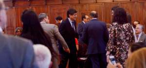 El Canciller de la Rep&uacute;blica (centro) asisti&oacute; el pasado viernes a un conversatorio sobre libertad de expresi&oacute;n.  