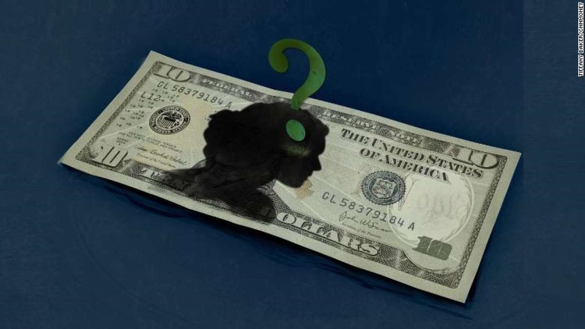 Montaje de un billete de 10 d&oacute;lares con el signo de interrogaci&oacute;n. Foto: CNN Money
