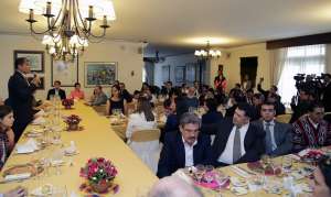 El presidente Rafael Correa se dirige a los asistentes. FOTO: Cortes&iacute;a Presidencia