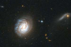 La fotograf&iacute;a muestra  la Galaxia MCG-03-04-014, que  pertenece a  la  clase llamada &ldquo;infrarrojas ultraluminosas&rdquo;, que son incre&iacute;blemente brillantes. Foto: EFE