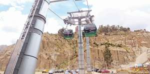 El telef&eacute;rico es uno de los medios de transporte menos contaminantes, en Bolivia hay 11 estaciones. Foto: Carina Acosta / El Tel&eacute;grafo
