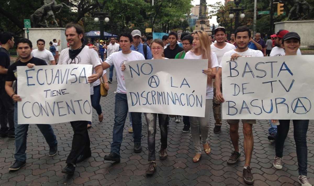 A la marcha asisti&oacute; la Asociaci&oacute;n Ate&iacute;sta Ecuatoriana con 20 integrantes de esta comunidad. Foto: H&eacute;ctor Marcillo / El Tel&eacute;grafo