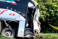 Un bus con jugadores juveniles del Orense se accidentó en Cuenca