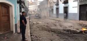 Calles del Centro Hist&oacute;rico de Quito tras las protestas del jueves 3 de octubre. 