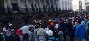 Los conductores se concentraron afuera del Palacio de Carondelet.