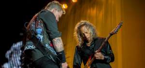 James Hetfield y Kirk Hammett durante su segundo show en Ecuador, octubre de 2016.