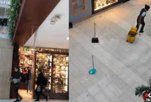 Centro comercial se inundó tras las fuertes lluvias en Quito