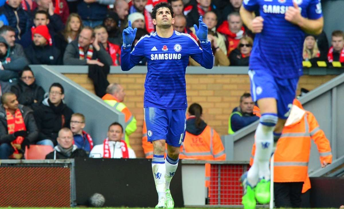 Diego Costa marc&oacute; su tanto 10 de la temporada y es goleador de la Premier junto a Sergio Aguero. Foto: Agencia AFP