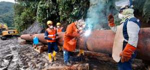 Las reparaciones del oleoducto SOTE y el poliducto Shushufindi - Quito, en San Rafael, tienen un avance del 20% y 50%, respectivamente.