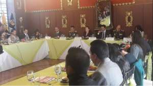 La ministra de Defensa, Mar&iacute;a Fernanda Espinosa, mantuvo hoy un encuentro con la prensa. Foto: Twitter Ministerio de Defensa. 
