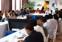 Daniel Noboa, presidente de la República, se reunió con sus ministros en Guayaquil. 