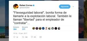 Correa: "'Flexseguridad laboral', bonita forma de llamarle a la explotaci&oacute;n laboral"