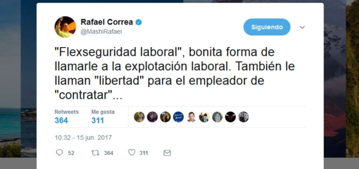 Correa: "'Flexseguridad laboral', bonita forma de llamarle a la explotaci&oacute;n laboral"