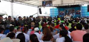 El presidente Rafael Correa durante el Enlace Ciudadano 461, transmitido desde Daule, en la provincia de Guayas. 