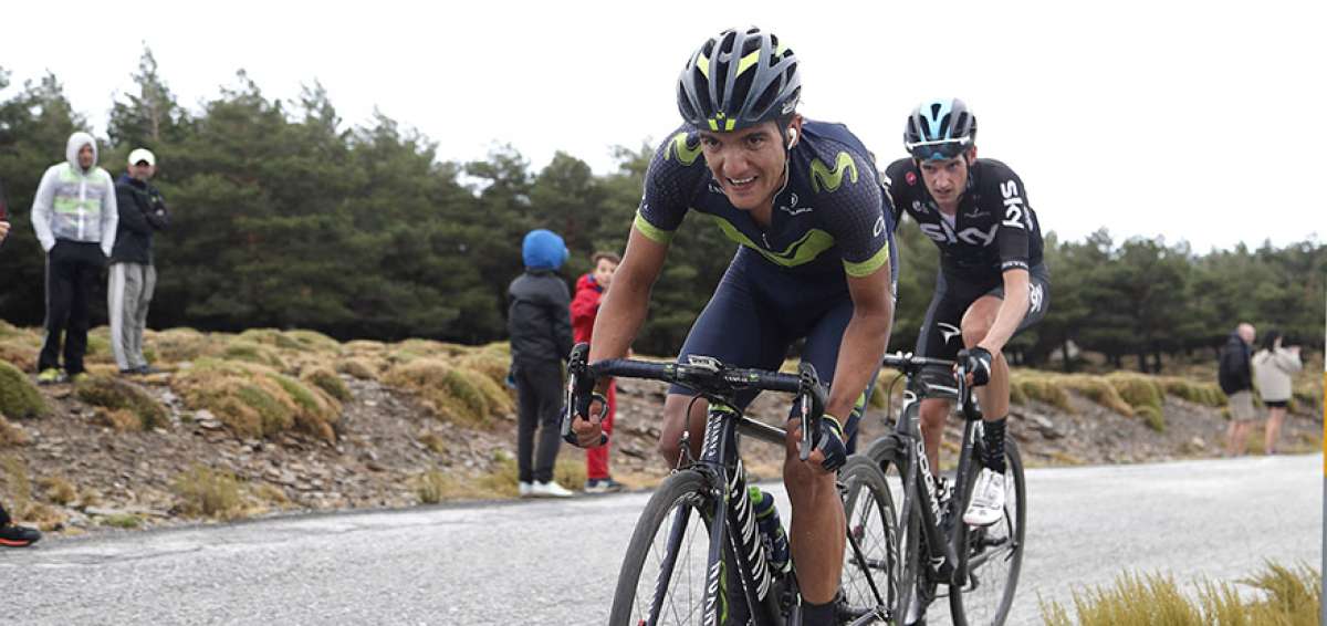 El ciclista ecuatoriano de los registros de Movistar Team, Richard Carapaz, durante la etapa 12 de la Vuelta a Espa&ntilde;a que se corri&oacute; el mi&eacute;rcoles pasado.