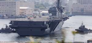 El portahelic&oacute;pteros de Jap&oacute;n, el mayor buque de su Armada, se uni&oacute; a las maniobras militares conjuntas con Estados Unidos y Corea del Sur.