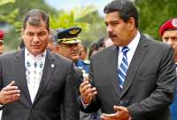Rafael Correa y Nicolás Maduro, durante un encuentro presidencial en 2013. 