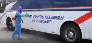 Desinfecci&oacute;n en transporte de carga se realiz&oacute; en varios puntos de Riobamba