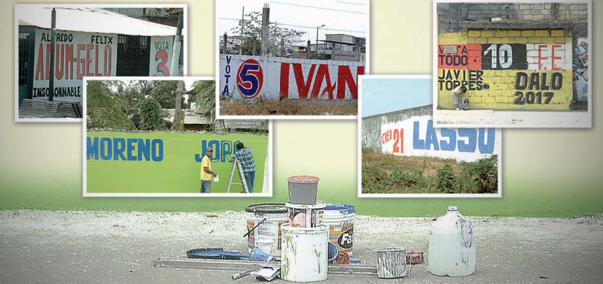Organizaciones incurren en precampa&ntilde;a al pintar propaganda en sitios p&uacute;blicos, como ocurre en v&iacute;a a Dur&aacute;n.