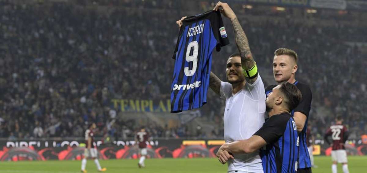 Icardi se exhibe con un triplete en el triunfo 3-2 del Inter sobre el Milan