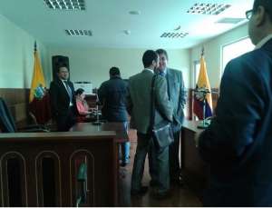 Instantes previos al inicio de la audiencia de vinculaci&oacute;n, que se desarroll&oacute; en la Casa de la Justicia. Foto: Twitter Fiscal&iacute;a