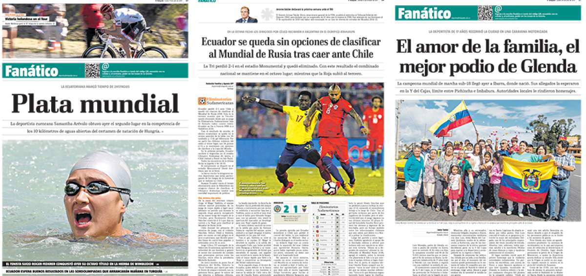 El Tel&eacute;grafo cubri&oacute; en exclusiva el encuentro entre Glenda Morej&oacute;n y sus seres amados tras el oro global.  &rarr;A falta de una fecha para cerrar la eliminatoria, la &lsquo;Tri&rsquo; cay&oacute; ante Chile y qued&oacute; sin chance de ir al Mundial. &rarr;Samantha Ar&eacute;valo fue captada durante su traves&iacute;a de 10 kil&oacute;metros en el lago Balat&oacute;n de Budapest.