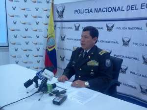 El jefe de la Polic&iacute;a Judicial de Pichincha inform&oacute; sobre los resultados del trabajo ejecutado al norte de Quito. Foto: Gabriela Castillo / El Tel&eacute;grafo