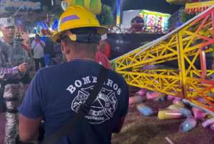 El accidente, captado en video, desató escenas de pánico en la Feria del Club de Golf.