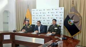 El viceministro del Interior, Javier C&oacute;rdova, durante la rueda de prensa. Foto: Twitter Ministerio del Interior 