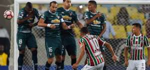 Partido de Copa Libertadores 2017 entre Fluminense y Liga (verde).