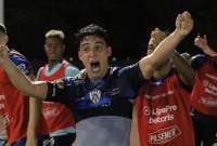 Lorenzo Faravelli festeja el gol marcado por Independiente del Valle en el estadio Chistian Benítez.