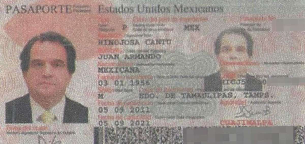 Imagen del pasaporte de Juan Armando Hinojosa Cant&uacute;.